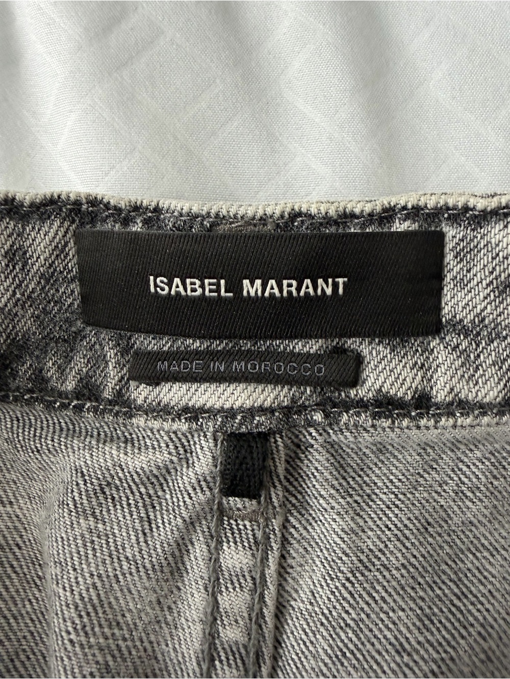 $590 Isabel Marant Lemony High-Rise Wide-Leg Jeans Gray Acid Wash Women’s FR 34 - Picture 4 of 13